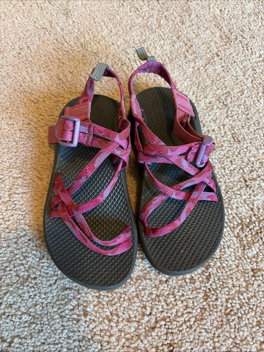 Chaco Pink/Purple Strappy Sandals Adjustable  kid size 2